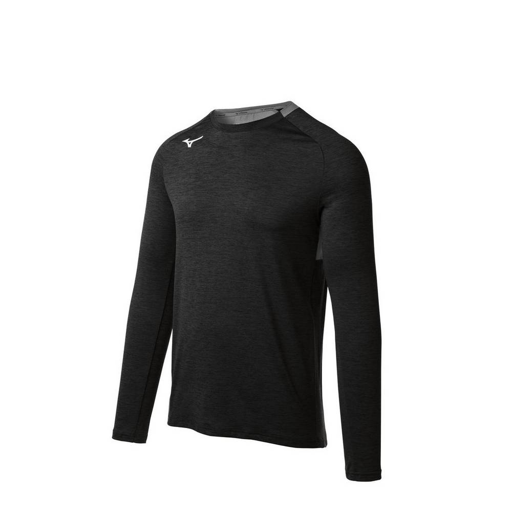 Mizuno Men's Alpha Long Sleeve Tops Black (530051-TVQ)